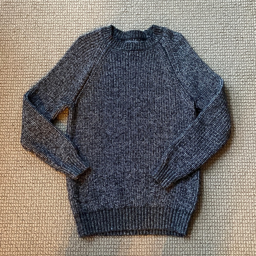 Charcoal Marled Ribbed Crewneck Sweater Size M